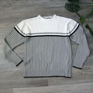 Culture brand men's grey and white color block sweater